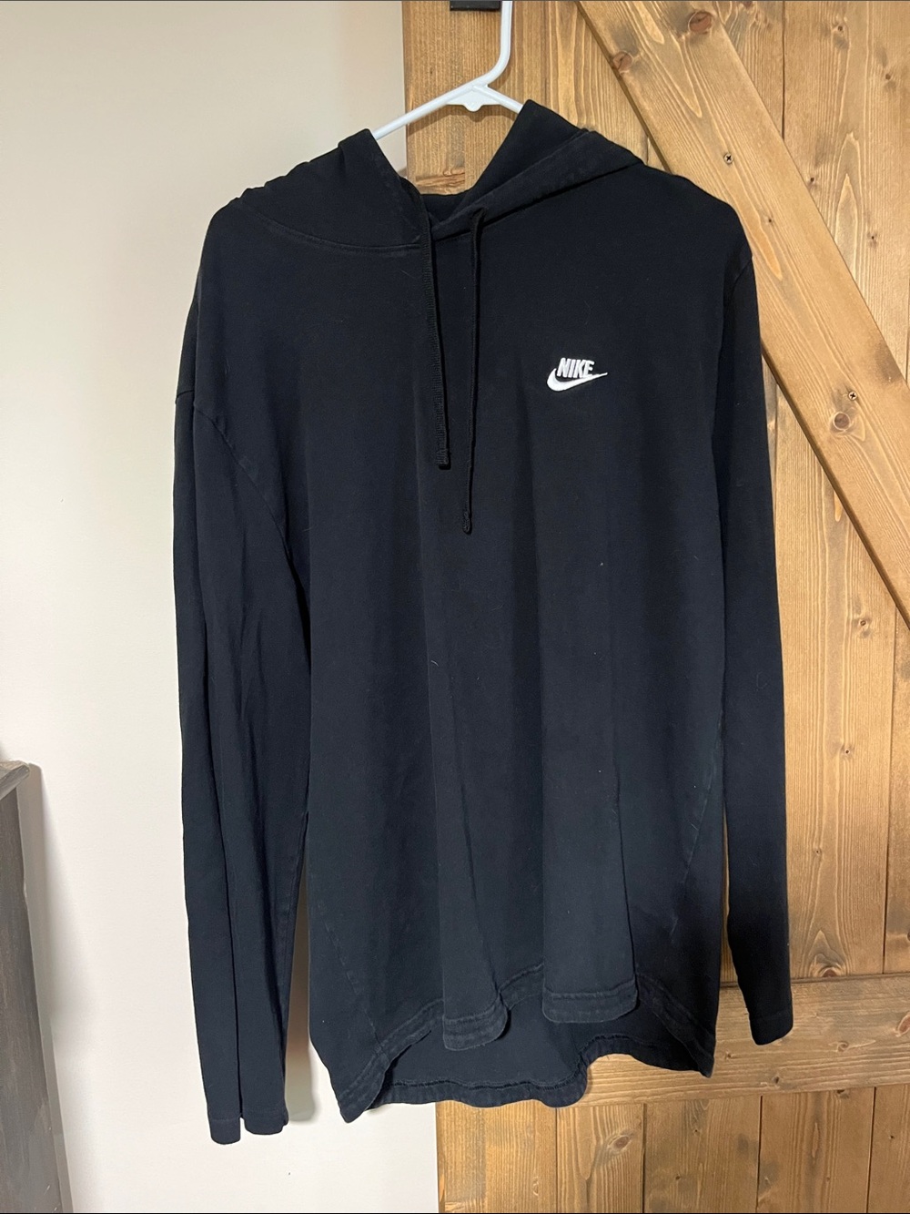 Nike Black Pullover Hoodie with White Swoosh